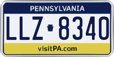 PA license plate LLZ8340