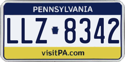 PA license plate LLZ8342