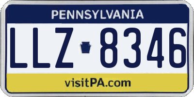 PA license plate LLZ8346