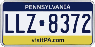 PA license plate LLZ8372