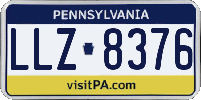 PA license plate LLZ8376