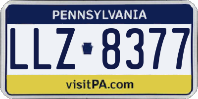PA license plate LLZ8377