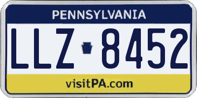 PA license plate LLZ8452