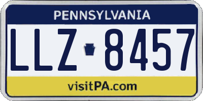 PA license plate LLZ8457