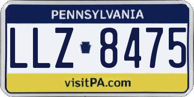 PA license plate LLZ8475
