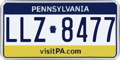 PA license plate LLZ8477