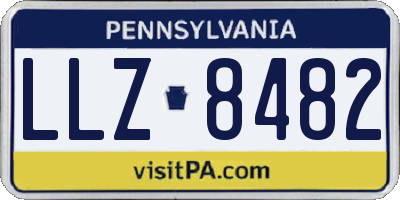 PA license plate LLZ8482