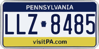 PA license plate LLZ8485