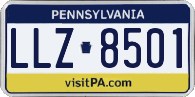 PA license plate LLZ8501
