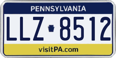 PA license plate LLZ8512
