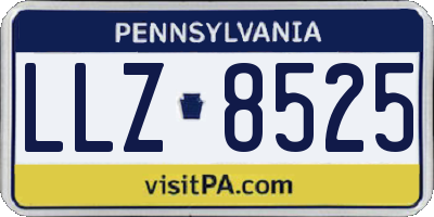 PA license plate LLZ8525