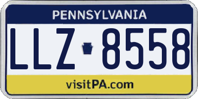 PA license plate LLZ8558