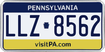 PA license plate LLZ8562