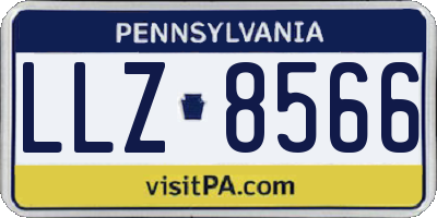 PA license plate LLZ8566
