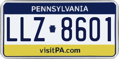 PA license plate LLZ8601