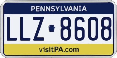 PA license plate LLZ8608