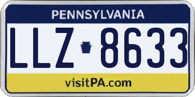 PA license plate LLZ8633