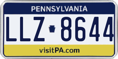 PA license plate LLZ8644