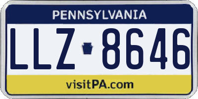 PA license plate LLZ8646