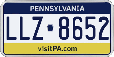 PA license plate LLZ8652
