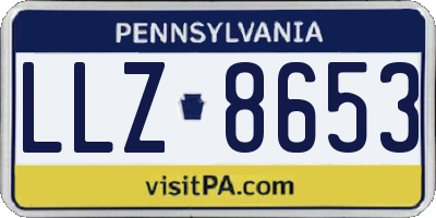 PA license plate LLZ8653