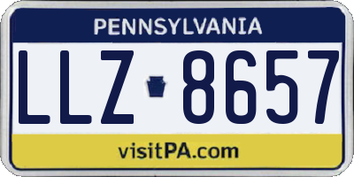 PA license plate LLZ8657