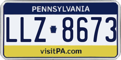 PA license plate LLZ8673