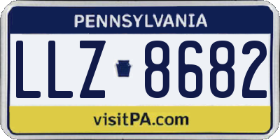 PA license plate LLZ8682
