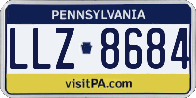 PA license plate LLZ8684