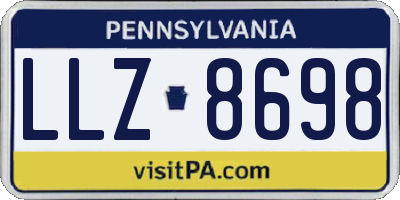 PA license plate LLZ8698