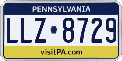 PA license plate LLZ8729