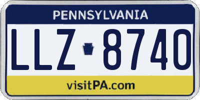 PA license plate LLZ8740