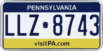 PA license plate LLZ8743