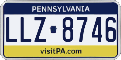PA license plate LLZ8746