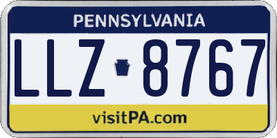 PA license plate LLZ8767