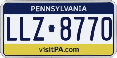 PA license plate LLZ8770