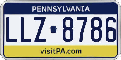 PA license plate LLZ8786
