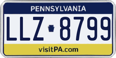 PA license plate LLZ8799