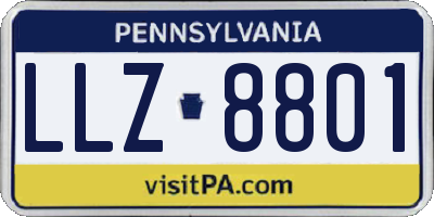 PA license plate LLZ8801