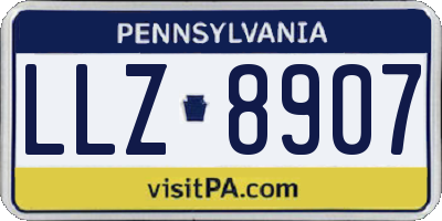 PA license plate LLZ8907
