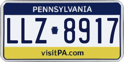 PA license plate LLZ8917