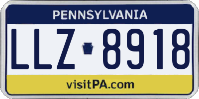 PA license plate LLZ8918