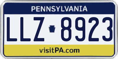 PA license plate LLZ8923