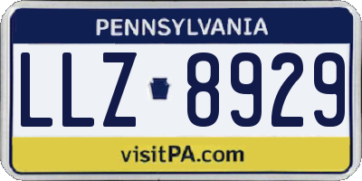 PA license plate LLZ8929
