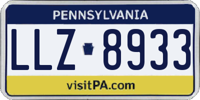 PA license plate LLZ8933