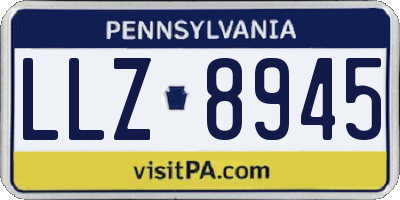 PA license plate LLZ8945