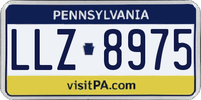 PA license plate LLZ8975