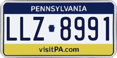 PA license plate LLZ8991