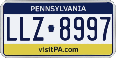 PA license plate LLZ8997