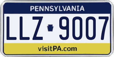 PA license plate LLZ9007